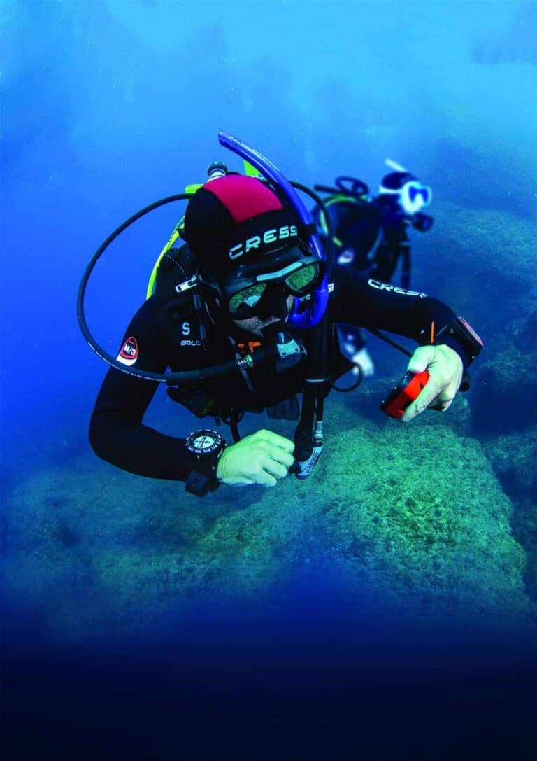 A diver exploring a reef during an Advanced Open Water dive